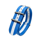 Classic Military Style Strap - Sky Blue & White