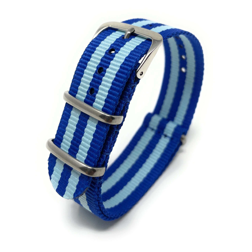 Classic Military Style Strap -Blue Stripes