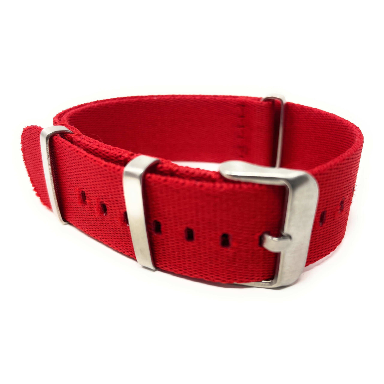 Premium Thick Woven Military Style Watch Strap - Red