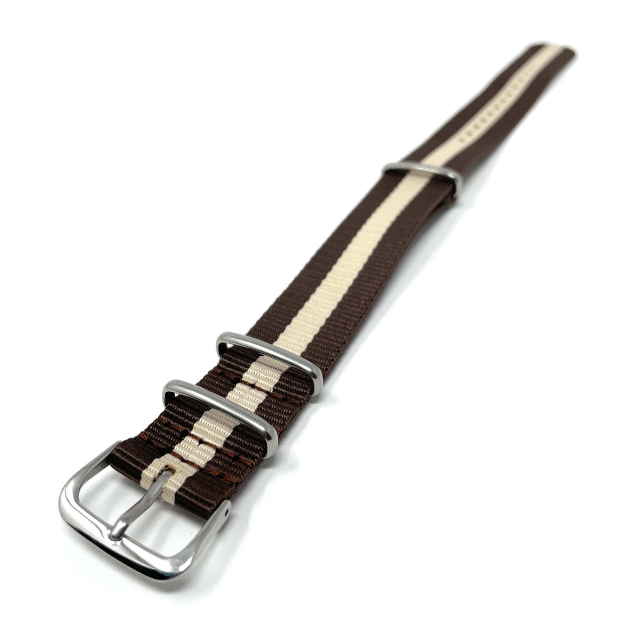 Classic Military Style Strap -Brown Stripes