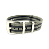 Premium Thick Woven Military Style Watch Strap - Grey and Black Stripes