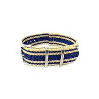 Thumbnail for Classic Military Style Strap- Cream & Blue Stripes