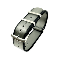 Thumbnail for Seatbelt Military Style Strap - Black and Grey Edged