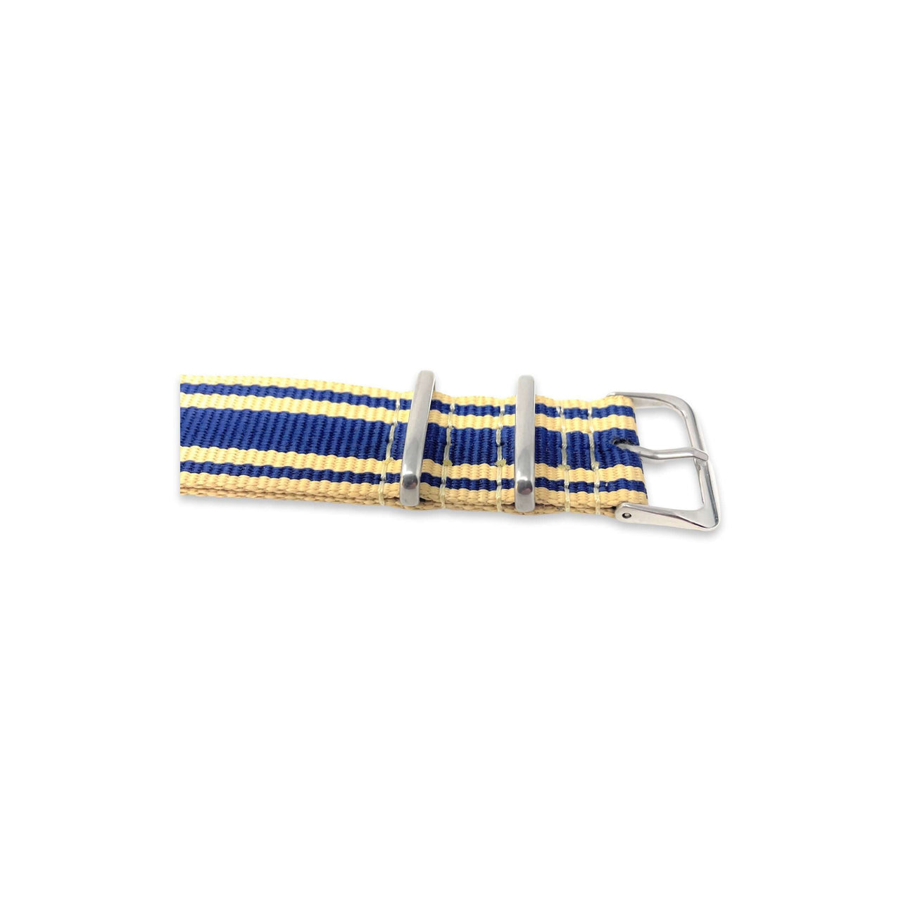 Classic Military Style Strap- Cream & Blue Stripes