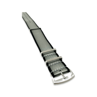 Thumbnail for Seatbelt Military Style Strap - Black and Grey Edged