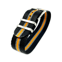 Thumbnail for Tudor Style Fabric Knit Single Pass Military Style - Seamaster Black Grey Orange