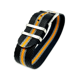 Tudor Style Fabric Knit Single Pass Military Style - Seamaster Black Grey Orange