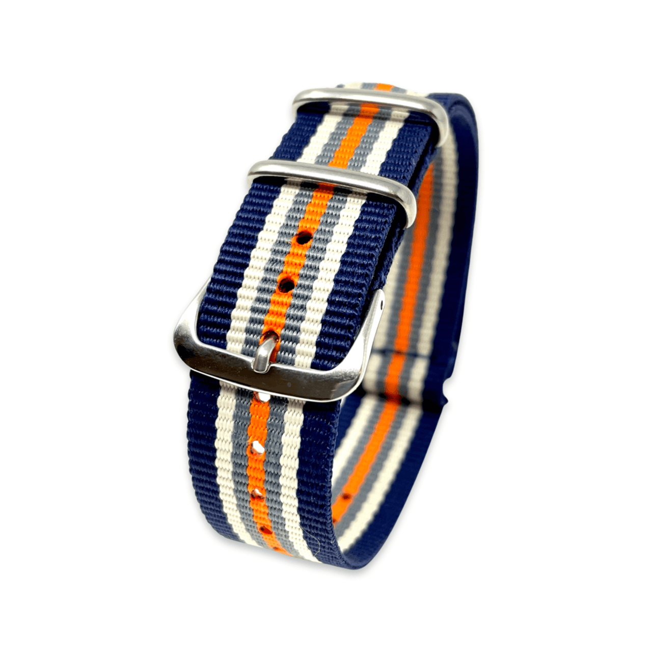 Classic Military Style Strap - Blue Cream Orange Stripes
