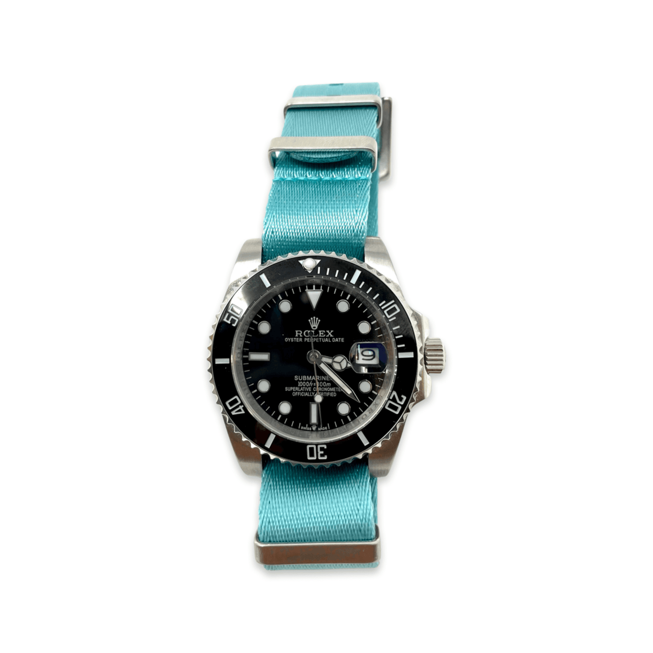 Seatbelt Military Style Watch Strap - Tiffany Blue