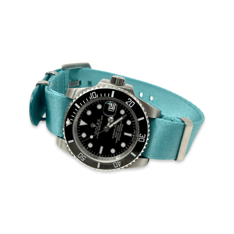 Seatbelt Military Style Watch Strap - Tiffany Blue