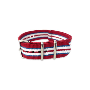 Classic Military Style Strap - Red, Blue & White